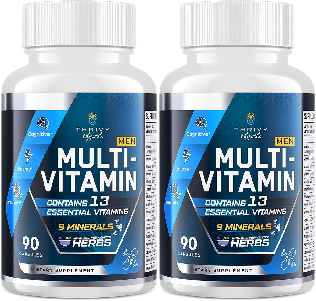 Multivitamínico para Hombres 50+ con B12 Metilada y Folato, 180 Cápsulas
