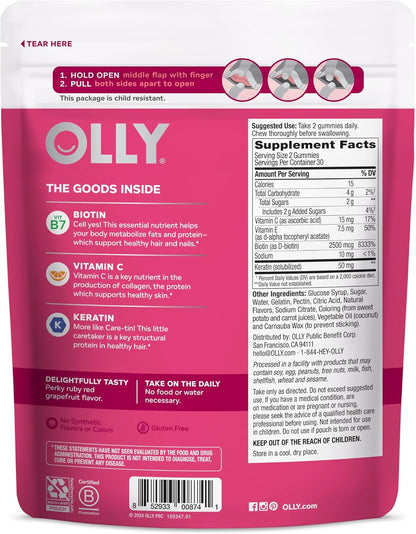 OLLY Undeniable Beauty Gummies - Biotina, – La biotina contribuye al mantenimiento de las membranas mucosas en – Image 8