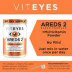 Viteyes AREDS 2 Powder + Complete Multivitamin - Macular Protection - Natural Orange Flavor - 90 Scoops