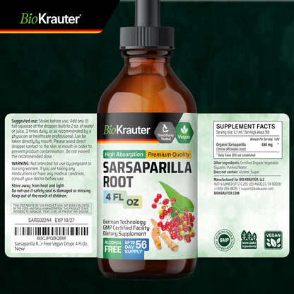 BIO KRAUTER® Extracto de Zarzaparrilla - Apoyo Hepático y Detox Natural 118 ml – Image 9