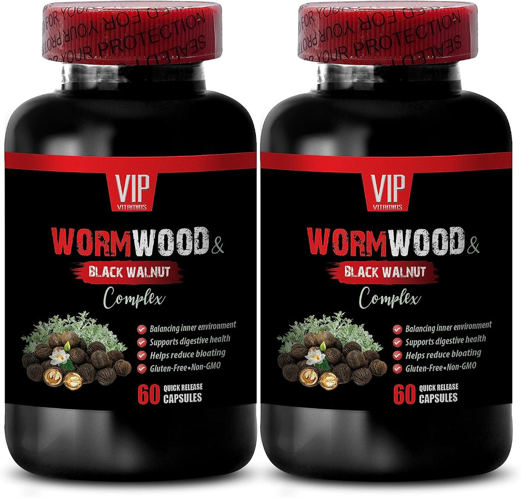 VIP Supplements Complejo de Black Walnut y Wormwood 1500 mg - 120 Cápsulas (2 Envases)