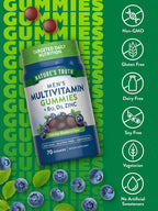 Nature's Truth Multivitamínico para Hombres en Gominolas – 70 uds – Sabor Arándano – con B12, D3 y Zinc – Vegetariano, Sin Gluten y No OGM