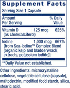Life Extension Vitamina D3 con Yodo Marino, 125 mcg (5000 UI) – Apoyo Inmunitario, Salud Ósea, Tiroides – 1 al Día, Sin Gluten, No Transgénico – 60 Cápsulas