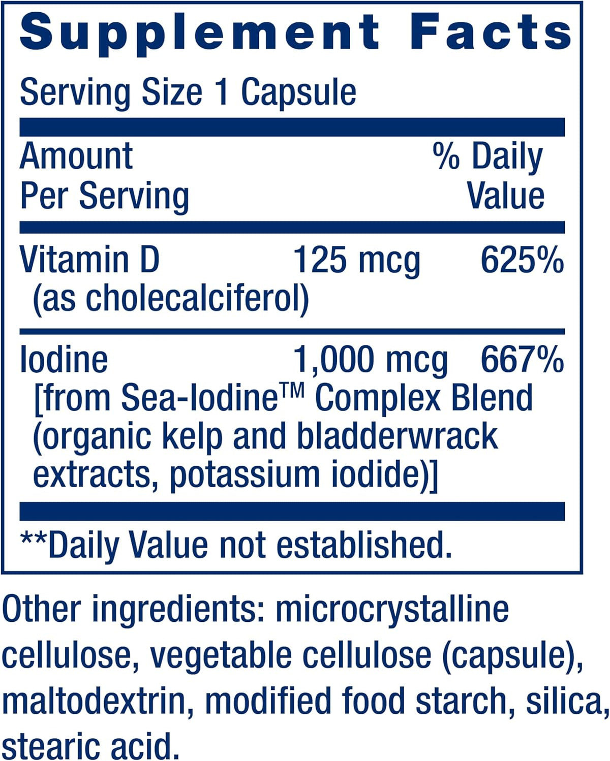Life Extension Vitamina D3 con Yodo Marino, 125 mcg (5000 UI) – Apoyo Inmunitario, Salud Ósea, Tiroides – 1 al Día, Sin – Image 3