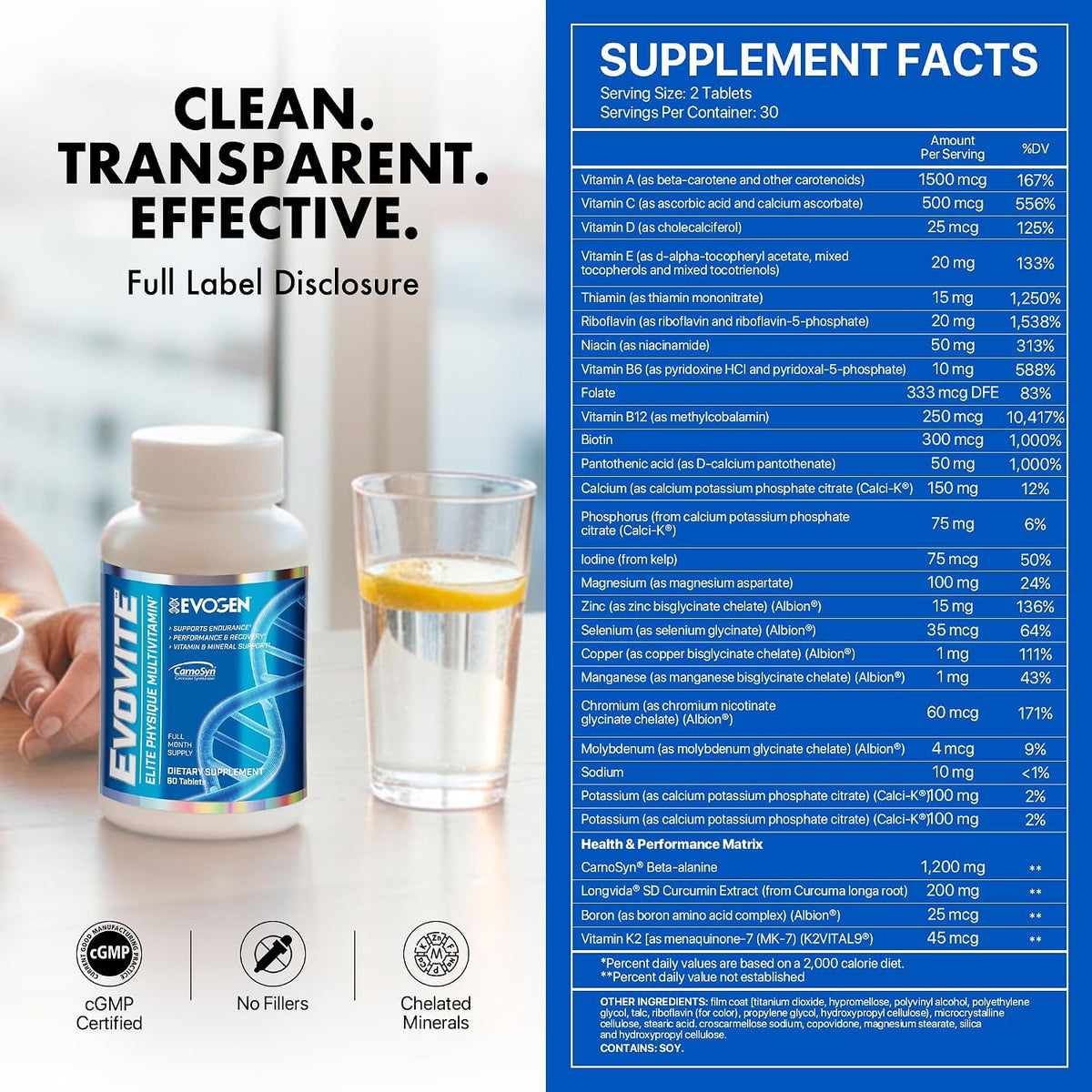 Evogen Evovite - Multivitamínico Avanzado para Hombres y Mujeres | Fórmula para Resistencia, Recuperación y Salud Articular – Image 3