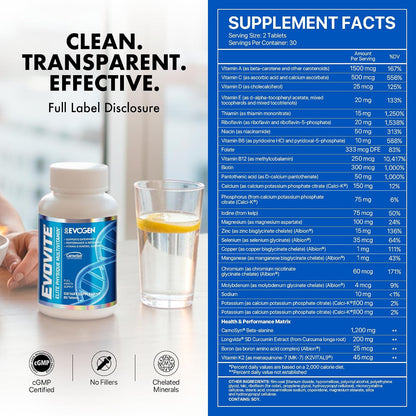 Evogen Evovite - Multivitamínico Avanzado para Hombres y Mujeres | Fórmula para Resistencia, Recuperación y Salud Articular – Image 3
