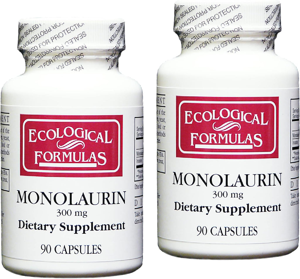 Monolaurin 300 mg, 180 Cápsulas (2 Frascos) - Ecological Formulas