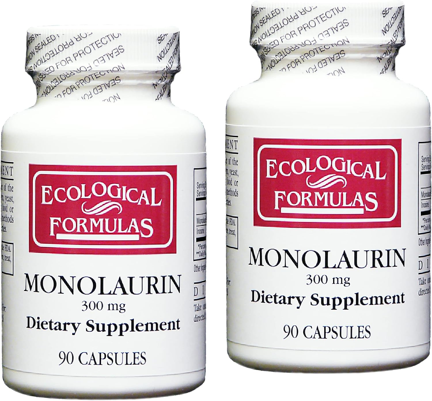 Monolaurin 300 mg, 180 Cápsulas (2 Frascos) - Ecological Formulas