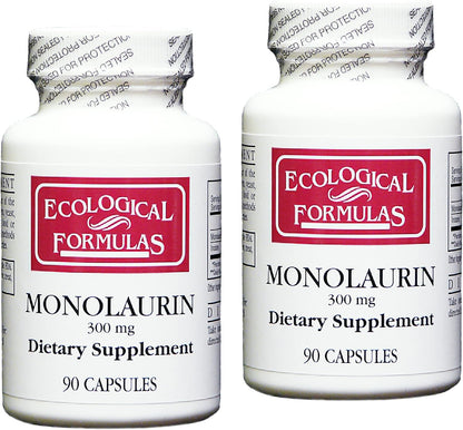 Monolaurin 300 mg, 180 Cápsulas (2 Frascos) - Ecological Formulas – Image 1