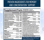 Neuro Plus Brain & Focus Formula - Nootrópico para Cerebro, Concentración y Claridad Mental - 120 Cápsulas