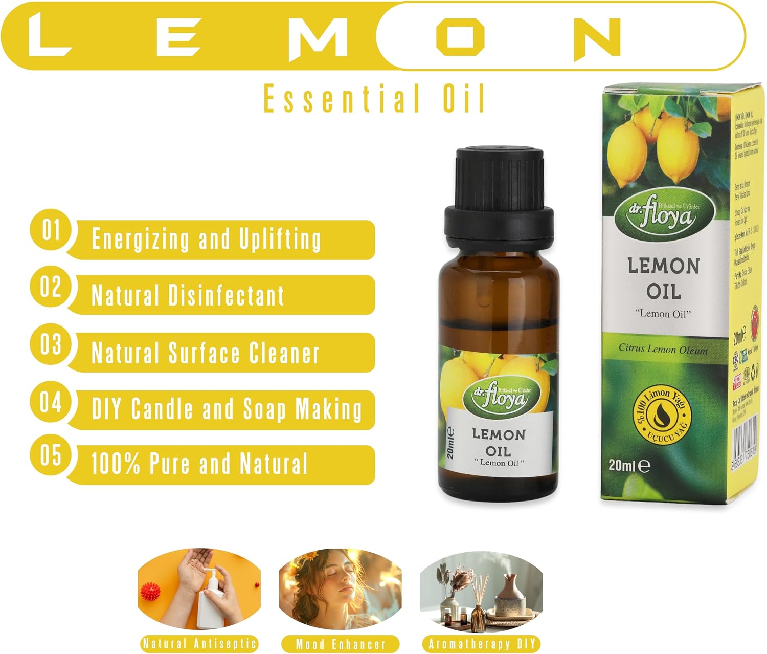 Extracto de Propóleo Orgánico 30ml + Aceite Esencial de Limón Puro Natural 20ml