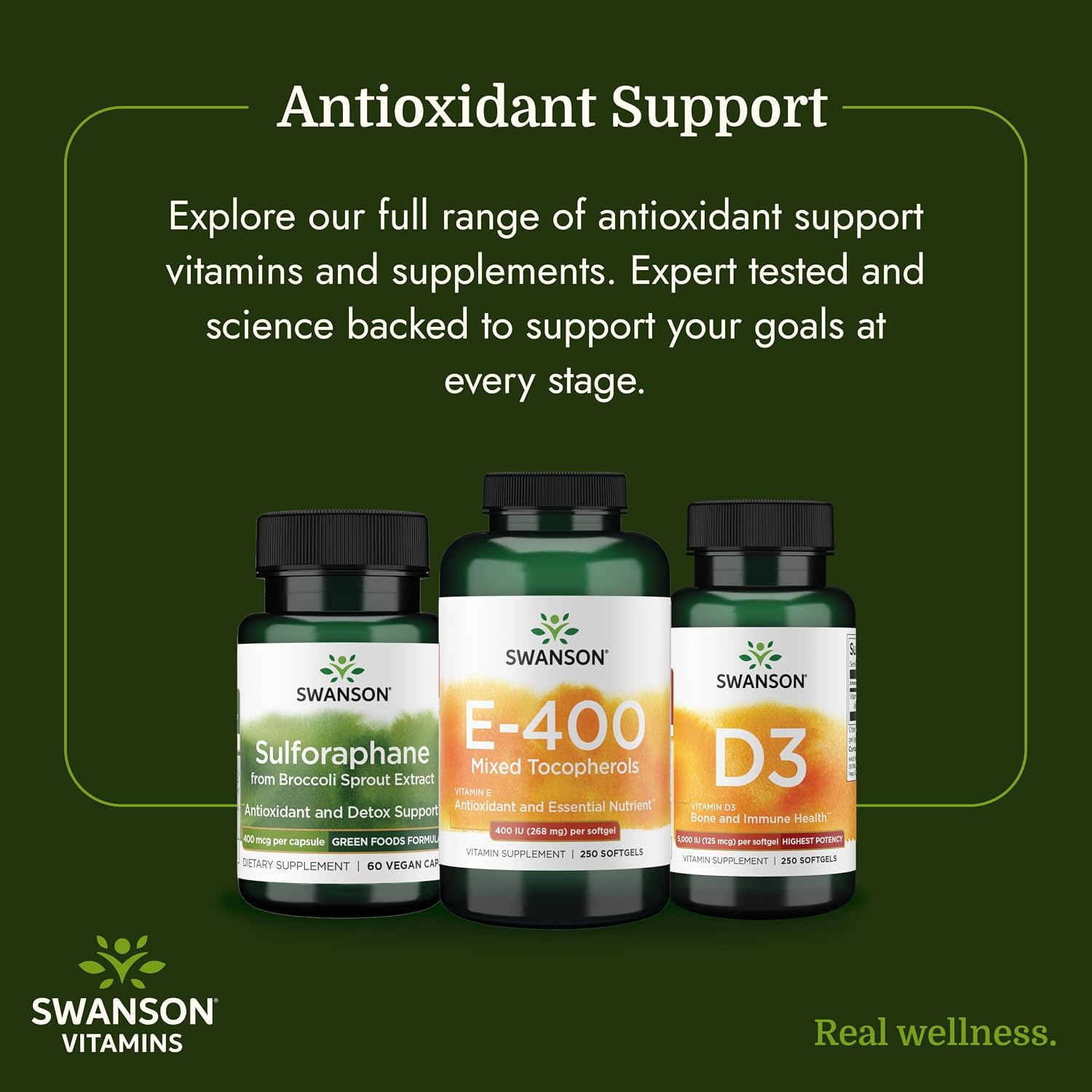Swanson E-400 Mixed Tocopherols - Antioxidant Supplement to Support Heart Health* - Contains D-Alpha Tocopherol - Non-GMO - 250 Softgels