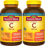 Nature Made Vitamin C 500 mg Chewable Orange Flavor Tablets – 4-Pack (240 Tablets)