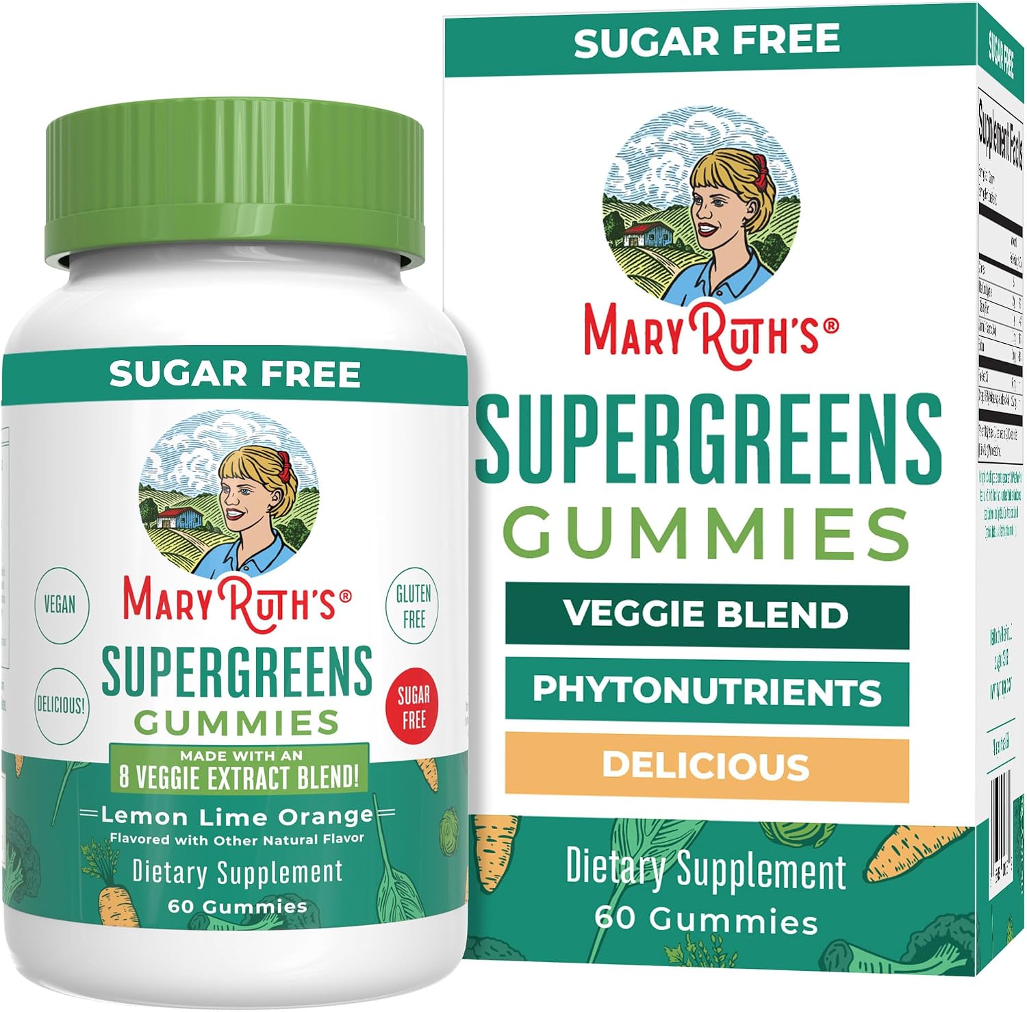 MaryRuth's Super Greens Gummies con Quercetina - 60 Gominolas Veganas Sin Azúcar