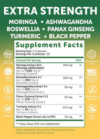 Lunakai Cápsulas de Moringa Pura – Extracto de Hoja de Moringa con Ashwagandha, Boswellia, Ginseng y Cúrcuma, 60 cápsulas