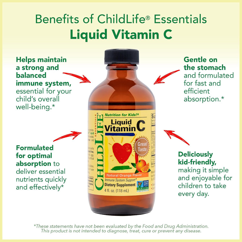 CHILDLIFE ESSENTIALS Vitamina C Líquida para Niños - 118 ml (Pack de 2)