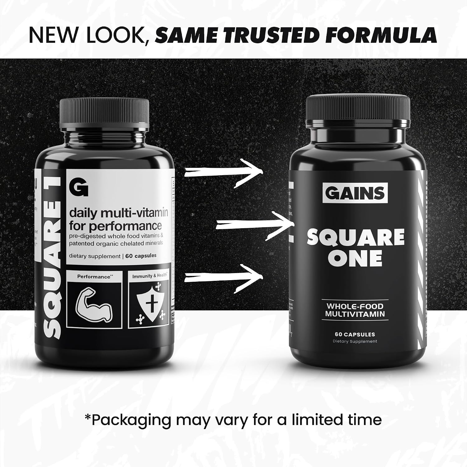 Gains in Bulk Square 1 Multivitamínico y Mineral para Hombres y Mujeres - 90 Cápsulas