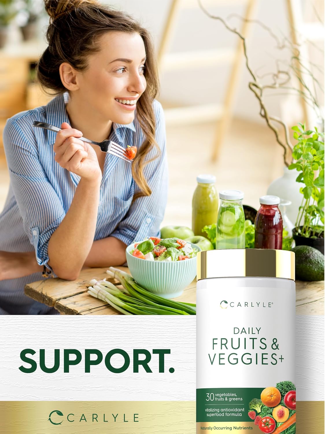 Carlyle Frutas y Verduras Suplemento - 250 Cápsulas - Fórmula con 30 Frutas y Verduras