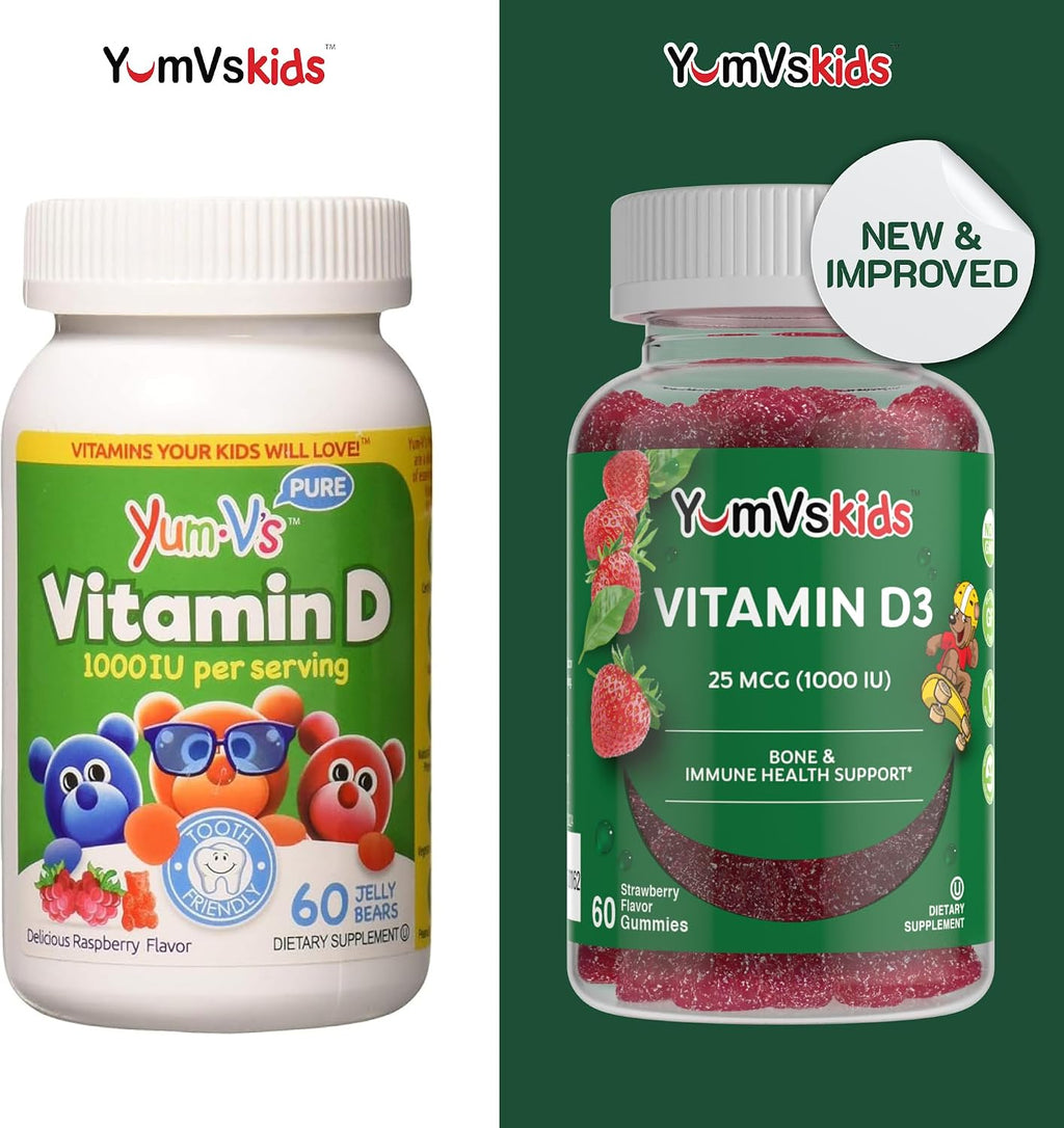 YUM-V's Gomitas de Vitamina D3 para Niños - 1000 UI - 60 Gomitas