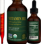Global Healing - Vitamina B12 Orgánica 5000 mcg Sublingual - Metilcobalamina e Hidroxocobalamina