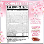 Hello Lovely! Vitaminas Prenatales con Ácido Fólico + Omega 3 DHA - 120 Cápsulas Blandas