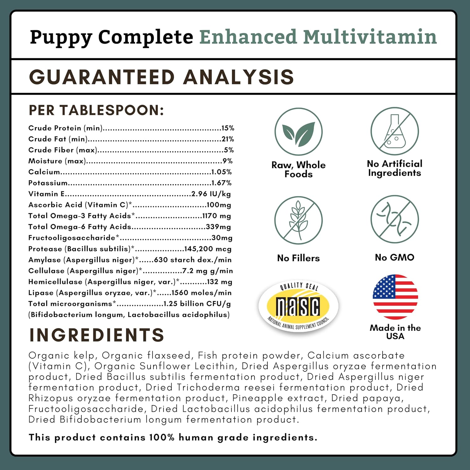 Puppy Complete - Multivitamínico en polvo para perros - 22 dosis