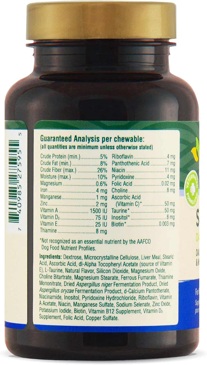 Petnc Senior Multi Chewables (60 comprimibles) - Multivitamínico y mineral para perros mayores, sabor a hígado