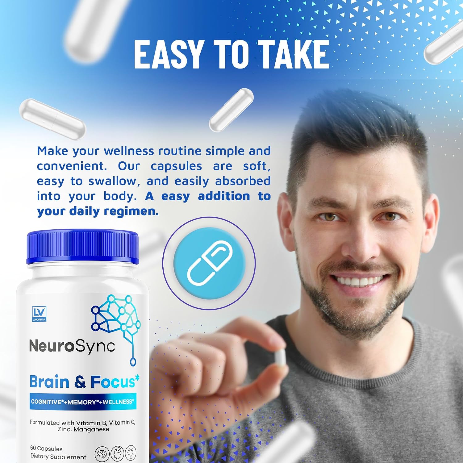 (5 Pack) NeuroSync Brain Capsules – 300 Cápsulas para 5 Meses