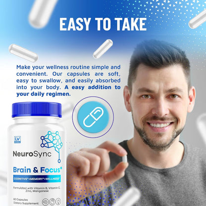 (5 Pack) NeuroSync Brain Capsules – 300 Cápsulas para 5 Meses
