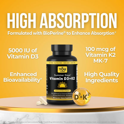 You Vites Vitamina D3 + K2 - Máxima – Función inmunitaria: La vitamina D3 contribuye al funcionamiento normal del – Image 3