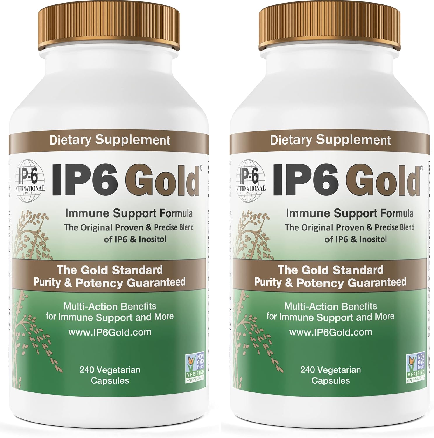 IP6 Gold Immune Support Formula con IP6 e Inositol - 240 Cápsulas (Paquete de 2)