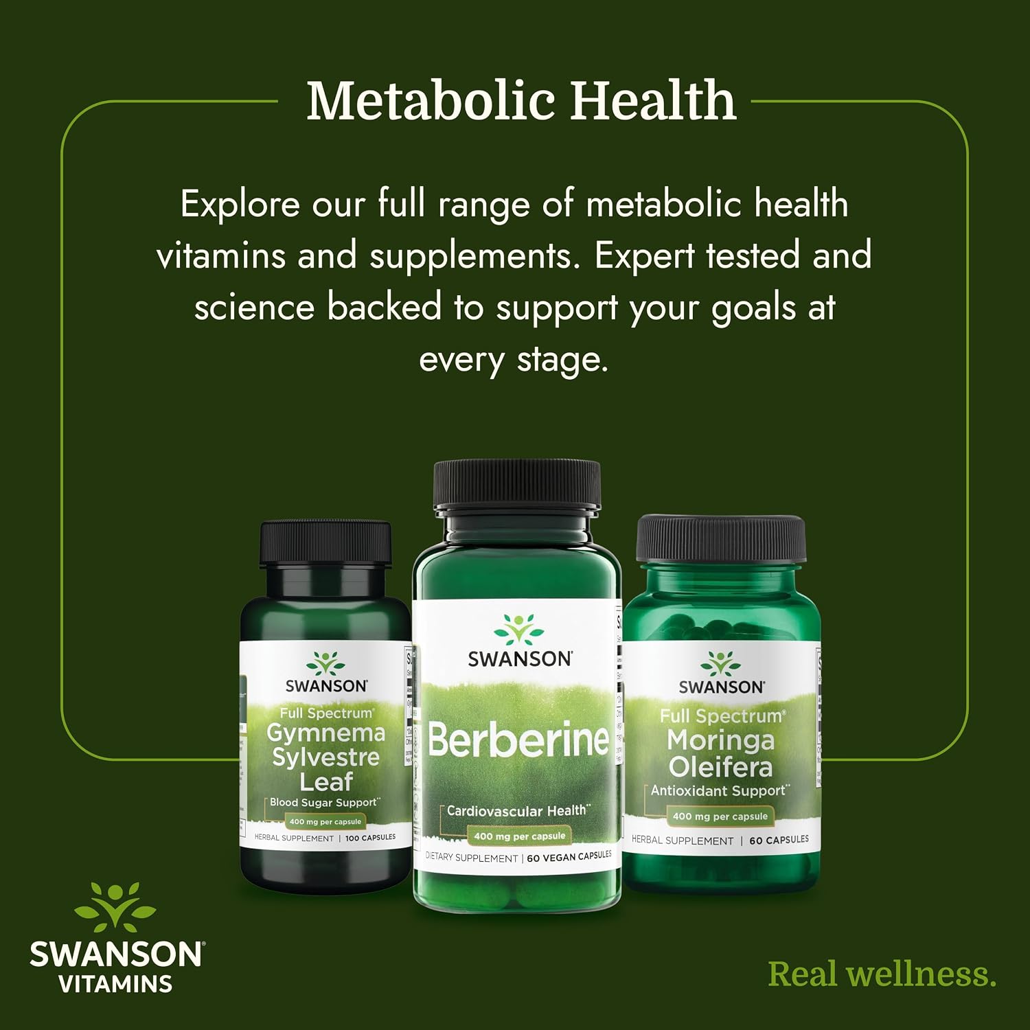 Swanson Berberine HCl 400 mg - 60 Cápsulas Veganas