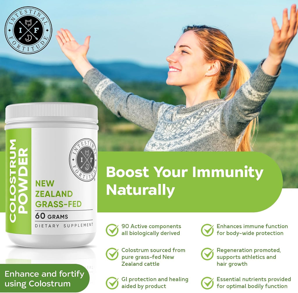 Intestinal Fortitude Calostro Bovino en Polvo de Nueva Zelanda, 2000 mg por Dosis, 60 g