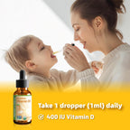 Nature's Nutra Sunshine Vitamina D3 400IU, Gotas Líquidas para Bebés y Niños, 60 ml