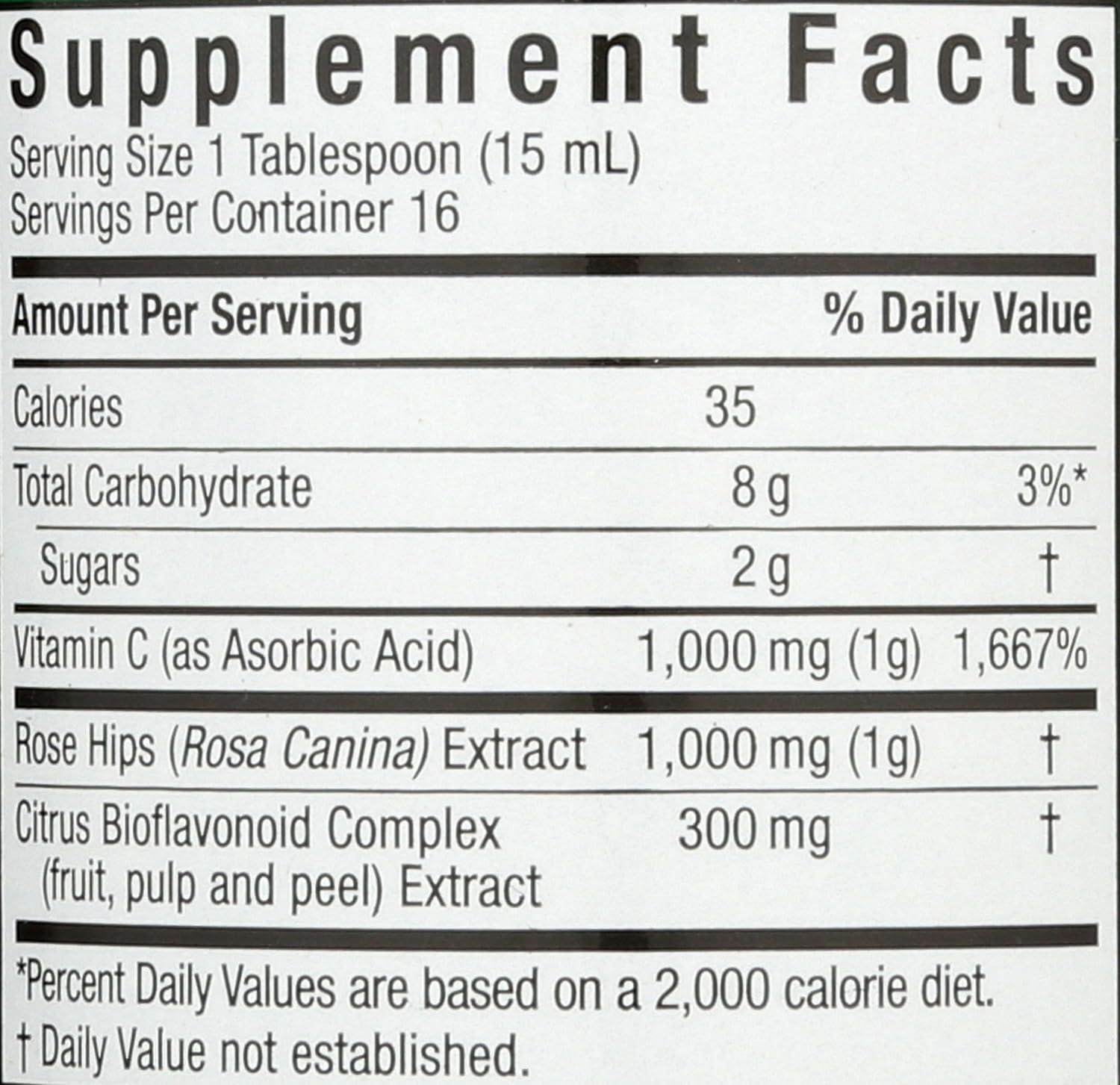 Nature's Answer Vitamina C Líquida 1000 mg con Escaramujo y Bioflavonoides, 236 ml