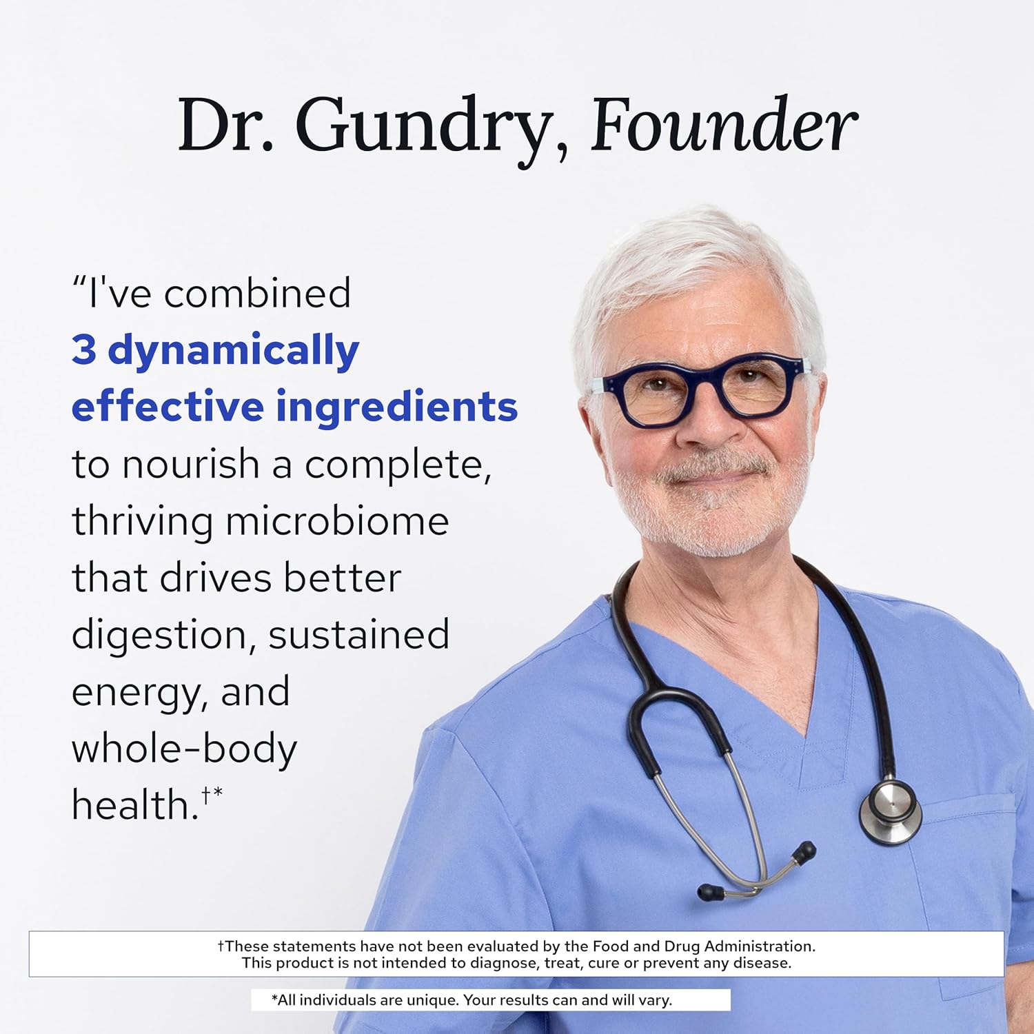 Gundry MD® Bio Complete 3 - Prebiótico, Probiótico, Postbiótico para la Salud Intestinal (Pack 90 Días)
