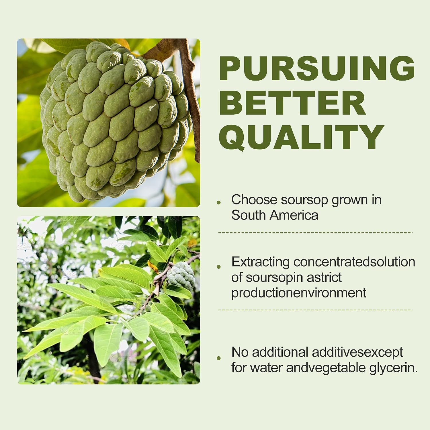 Menkru Soursop Bitters Gotas Líquidas Multivitamínicas - Extracto Orgánico de Hojas de Guanábana con Vitamina C, 60 ml (2 Fl Oz)