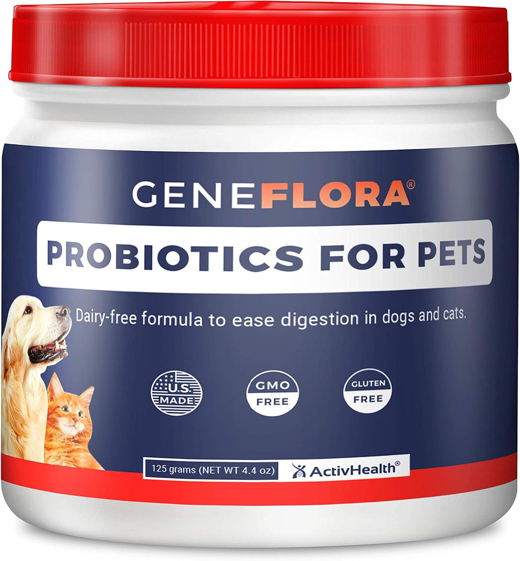 Geneflora Probiotics for Dogs, Digestive Enzymes & Prebiotics, 3.2 oz (Powder)