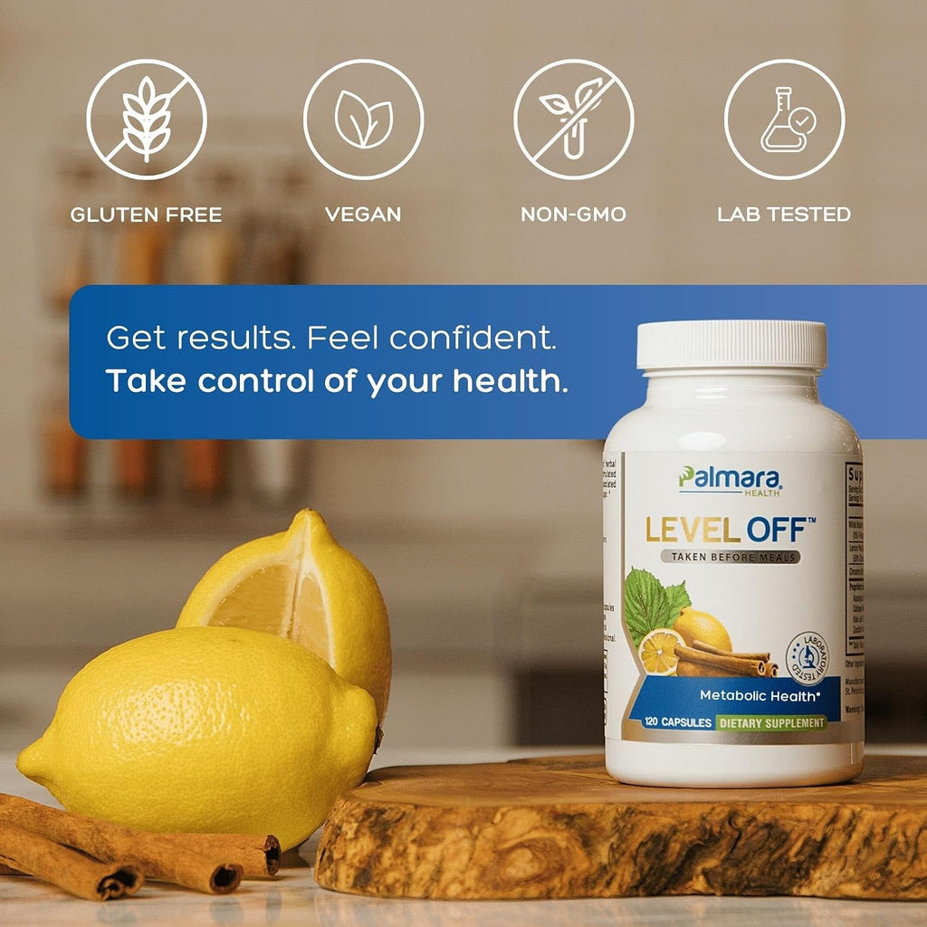 Level Off Anti Spike Formula – Suplemento de Glucosa en Cápsulas para la Salud Metabólica, Puede Apoyar Niveles Saludables de Glucosa Postprandial, Vegano, Sin OGM, Sin Gluten (120 Cápsulas)
