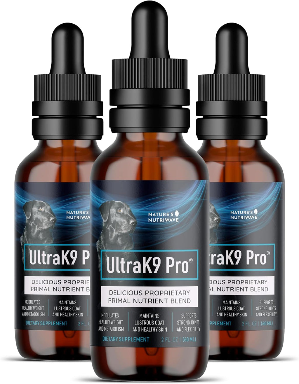 UltraK9 Pro Drops para Perros – Fórmula de 9 Nutrientes – 60ml (3 Meses de Suministro)