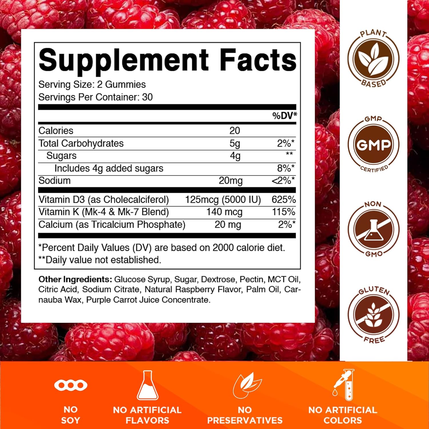 Vitamatic Vitamina D3 & K2 Gominolas (2 Pack, 60 unidades)