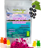 HEALING DROPS Gominolas de Musgo de Mar Irlandés - Ecológico, Vegano, Sin Gluten - Sabor Saúco