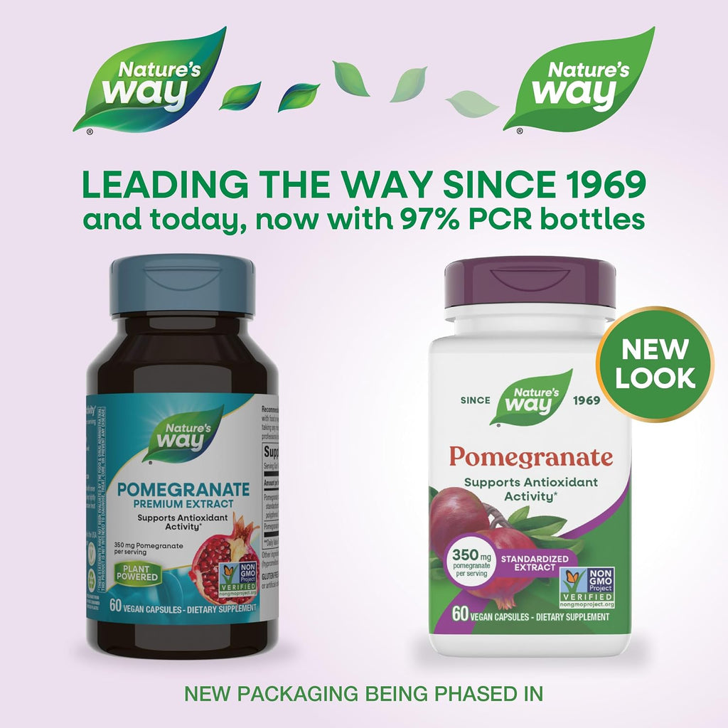 Nature's Way Granada, Extracto Estandarizado, 350 mg, 60 Cápsulas