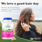 RidgeCrest Herbals Hair ReVive - Complemento Capilar con Biotina, Zinc y Cobre (120 Cápsulas, 30 Dosis)