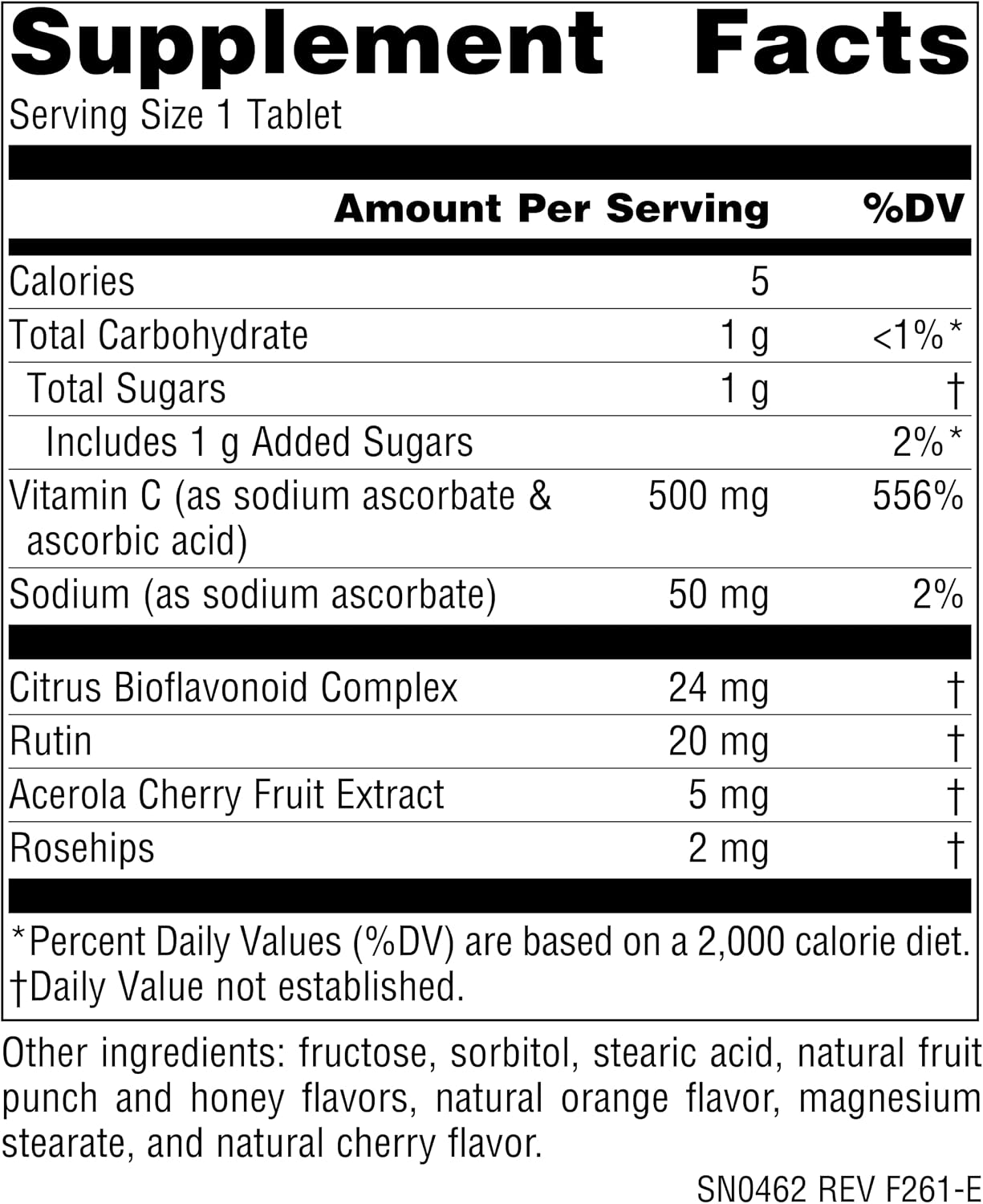 Source Naturals Vitamina C Masticable con Acerola, 500 mg - 100 Comprimidos Sabor Fruta