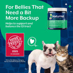 NaturVet Probióticos y Enzimas Avanzados con Probiótico PB6 de Fuerza Veterinaria - Apoya y Equilibra Mascotas con Estómagos Sensibles - para Perros y Gatos (113 g)