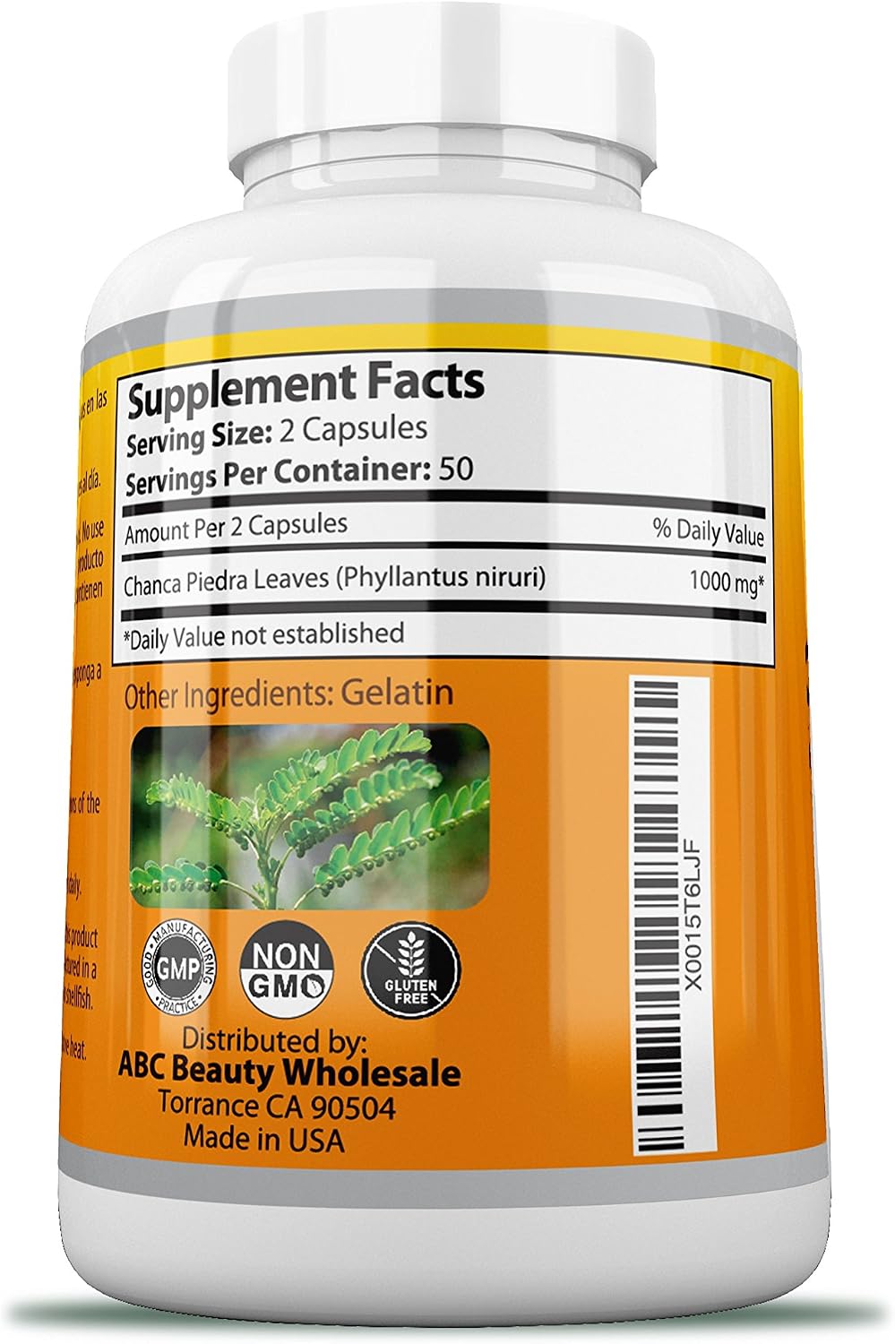 Chanca Piedra 500 mg, 100 Cápsulas - Suplemento Herbal Peruano
