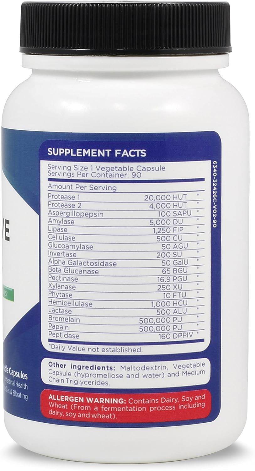 Zenesis Labs Digestive Enzymes - Multienzima Digestivo con 18 Enzimas - 90 Cápsulas