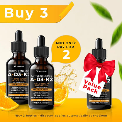 WELVIUM 7-en-1 Gotas Líquidas de Vitamina D3 K2 con Magnesio, 10.000 UI, MK-7, Vitamina A, Calcio, Aceite MCT y Lecitina de – Image 6