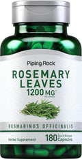 Piping Rock Rosemary Leaf - 180 Capsules - Rosemary Leaf Extract Supplement - Non-GMO and Gluten-Free